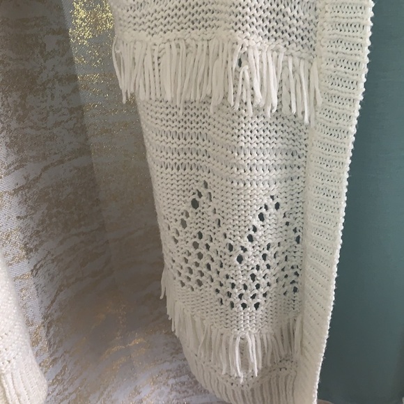 Dex white/cream open cardigan with fringe size 14 - Picture 4 of 11